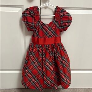Janie and Jack Red Plaid Puff Sleeve Dress